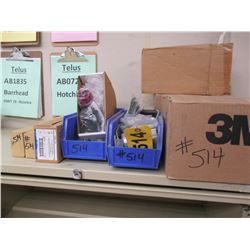 Box of 1-hole green lugs (~70pcs) (2) Sinclair CLAMP005 Clamps…new in boxes  Bin - w/ AVA5 Cable Pre