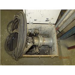 AB Chance Hydraulic Capstan Hoist in wooden carrying case