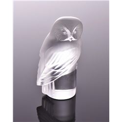 Vintage Lalique Crystal Owl Paperweight, Fran
