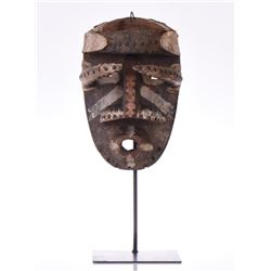 African Tribal Mask, Wood Carved With Nails.
