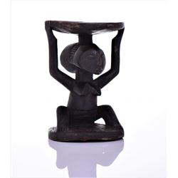 African Luba Female Caryatid miniature wood s
