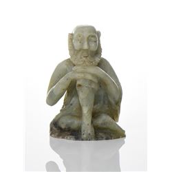 Asian Hand Carved Furong Stone Of A Seated Be