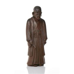 Chinese Brown Glazed Ceramic Figure Of A Robe