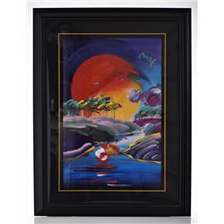 Peter Max, "Without Borders" Mixed Media Pain