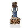 Image 5 : Glazed Ceramic Figure Of A Woman Holding A Bo