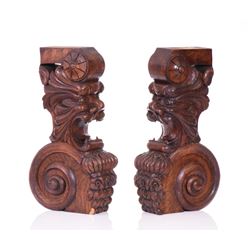 Antique Architectural Elements Carved From Wo
