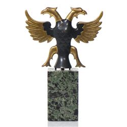 Two Toned Patina Bronze Double Headed Phoenix