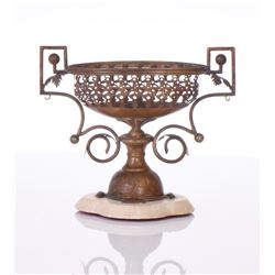 Victorian Bronze Candy Dish, Mounted On An Al