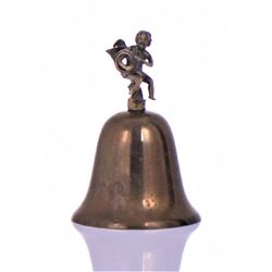 Antique Brass Bell, France, Depicting A Cheru