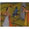 Image 4 : Large Silk Painting of Shiva swinging on a tr