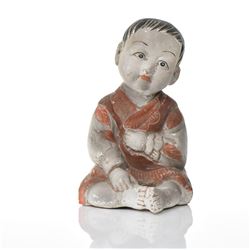 Japanese Polychrome Ceramic Child.   Estimate