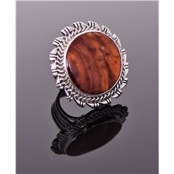 Chimney Butte, Red Coral Sterling Silver Ring