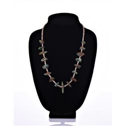 Native American Green Turquoise And Shell Hei