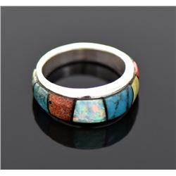 Native American Multi Stone Sterling Silver R