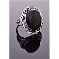 Native American Black Moonstone Sterling Silv