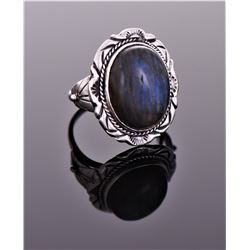 Native American Black Moonstone Sterling Silv