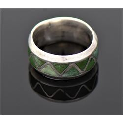 Vintage Native American Green Turquoise Sterl