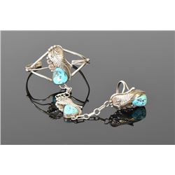 Herman Lee, Navajo Slave Bracelet With Turquo