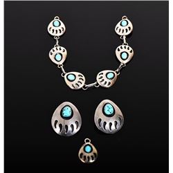 DF, Navajo, Sterling Silver Bracelet, Earring