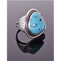 P, Navajo Blue Turquoise Sterling Silver Rope