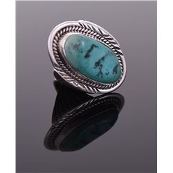 P, Navajo Blue Turquoise Sterling Silver Rope
