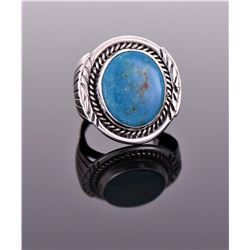 P, Navajo Blue Turquoise Sterling Silver Rope