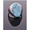 Image 1 : Navajo South West Blue Turquoise Mosaic Sterl
