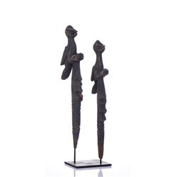 Rare Two African Asmat Family Crest Totems, N