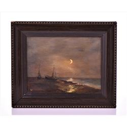 Holger Drachmann ( 1846-1908) Oil on wood pan