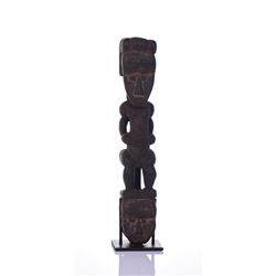 African Fang Reliquary Wood Figure, Gabon. Th