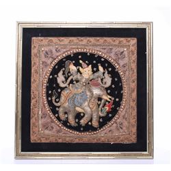 This vibrant and stunning Burmese kalaga is c