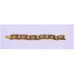 Vintage Gold Tone/Plated Bracelet With Enamel