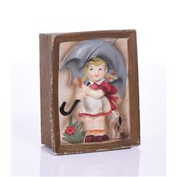 Vintage Rainy Day Umbrella Girl And Dog Music