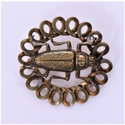 Vintage Brass Grasshopper Brooch.  Estimated