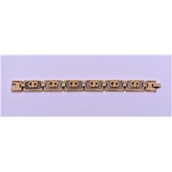 Vintage Gold Tone/Plated Link Bracelet With I