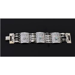 Peruvian Raw Emerald Sterling Silver Bracelet