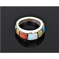 Native American Multi Stone Sterling Silver R