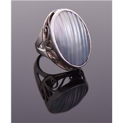 Vintage Mother Of Pearl Shell Sterling Silver