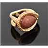 Image 1 : Cordova Snake Ring, Brown Goldstone With Gold