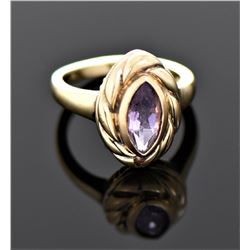 Vintage Marquise Cut Amethyst Gold Over Sterl