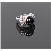 Image 1 : Vintage Onyx Sterling Silver Ring with 14k Go