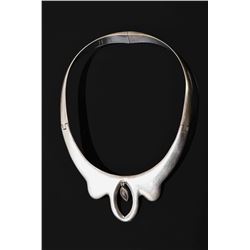 Sterling Silver Modern Necklace With Dangling