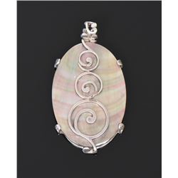 Mother of Pearl Sterling Silver Pendant.  Est
