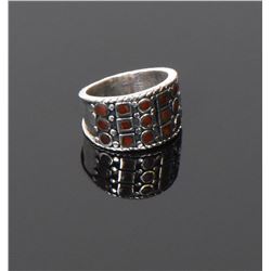 PAS, Vintage Garnet And Sterling Silver Ring.