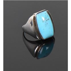 Blue Turquoise Pyrite Matrix Sterling Silver