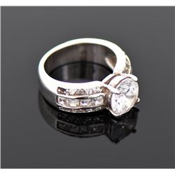 Vintage Round Cut CZ Diamond Gold Over Sterli