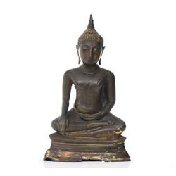 Tibetan Gold Gilt Bronze Sitting Buddha, Prov