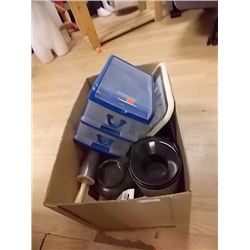 BOX OF HOUSE HOLD - POPCORN POPPER & MORE