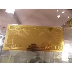 GOLD FOIL BILL - .999 GOLD - BEN FRANKLIN