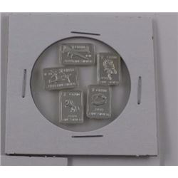 SILVER BAR - 5 X 1 GRAM  .999 SILVER ART BAR